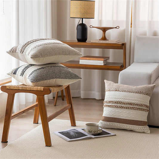 LuxeStripe Cushion Cover