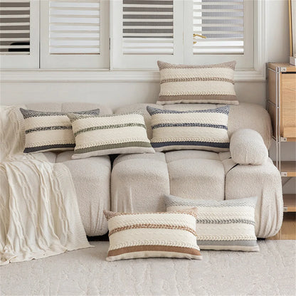 LuxeStripe Cushion Cover