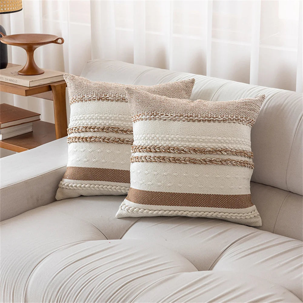 LuxeStripe Cushion Cover