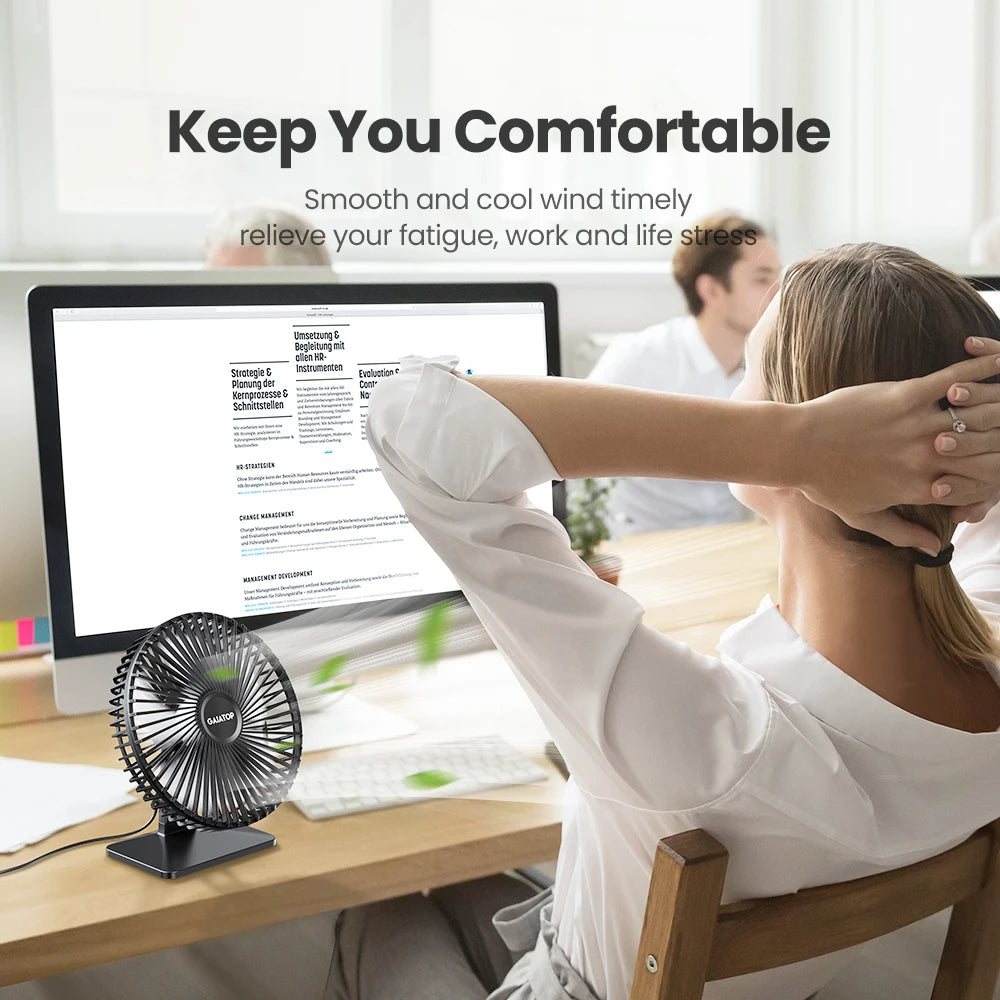 BreezeTop Quiet Desk Fan