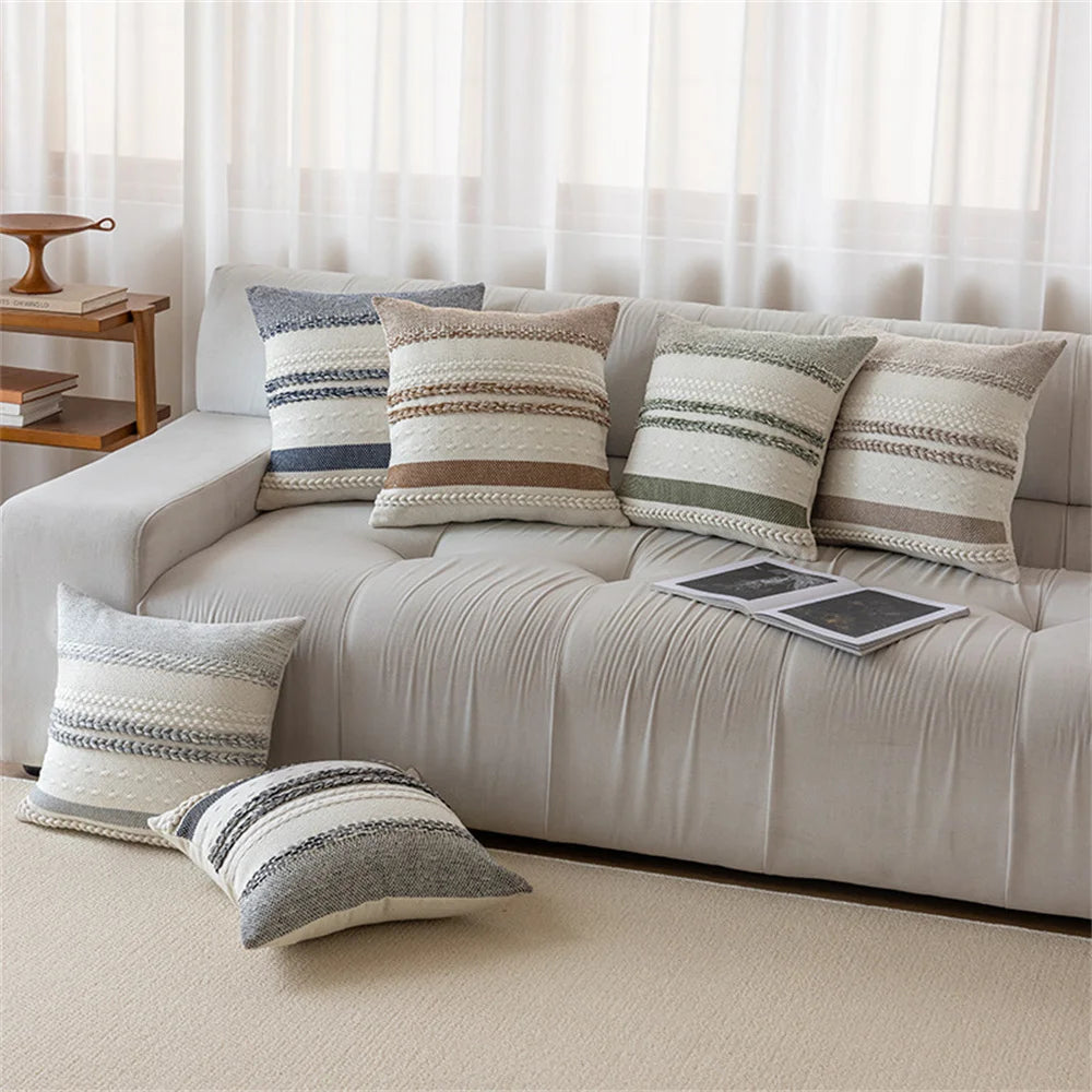 LuxeStripe Cushion Cover