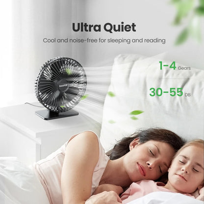 BreezeTop Quiet Desk Fan